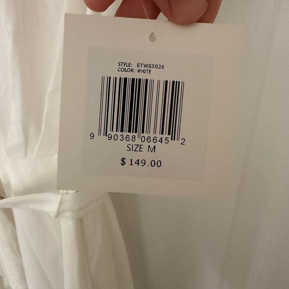 Ellen Tracy White Eyelet Hem Button Down Midi Dress NWT - Picture 6 of 11